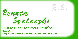 renata szeleczki business card